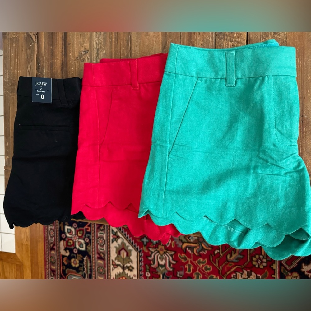 3 pair J.Crew scalloped shorts